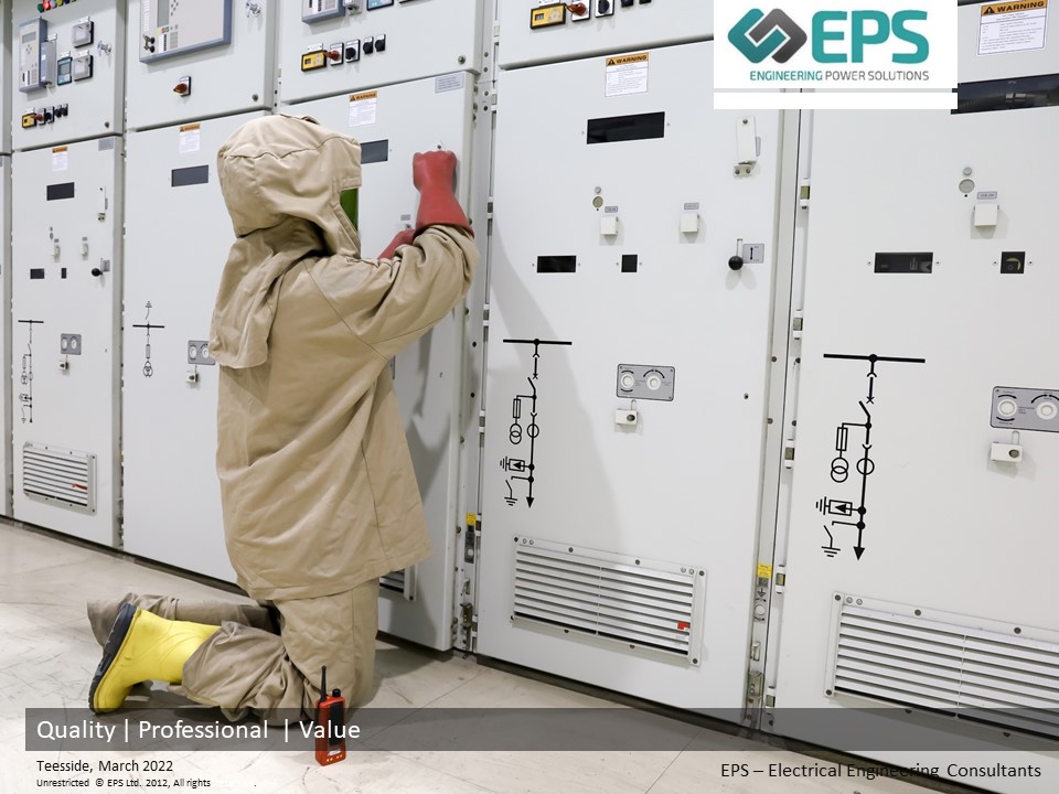 Power system consultant in PPE conducting an Arc Flash study.