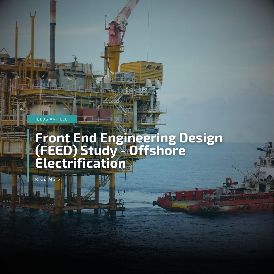 An image of an offshore platform and FPSO for an electrification study
