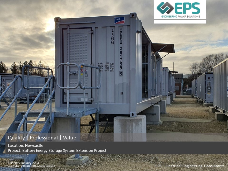A battery energy storage system (BESS) site