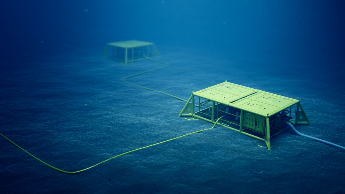 A graphic display offshore renewable energy assets underwater