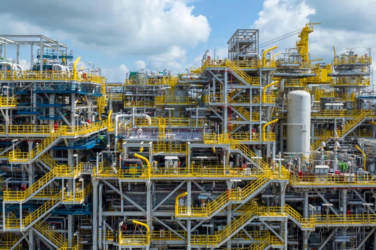 Oil and Gas FPSO - structure close up during the day