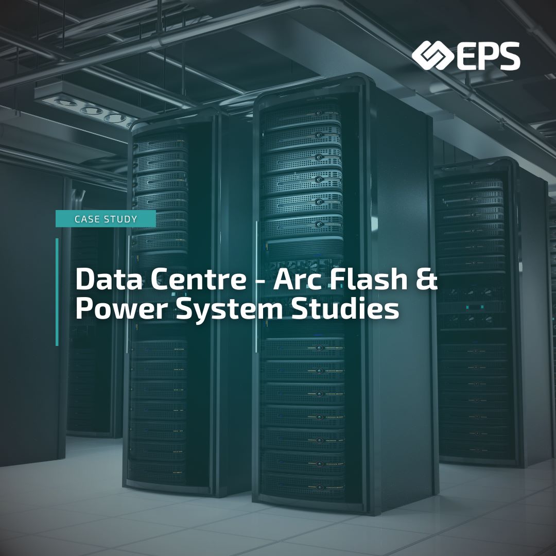 Data centre with overlayed text highlighting an electrical engineering case study in Africa